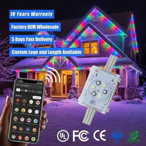 House Exterior 48V Rgbw Eave 6 Led Christmas Decorative Lighting 20MM IP68 Waterproof Permanent Outdoor Track Point Light