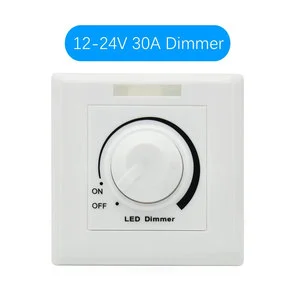 LED Low Voltage 12-24V/30A Single Color Dimmer PWM Knob Remote Control Terminal Connection Surface Mounted Flush Mounted