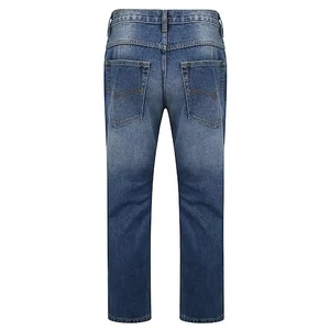 Blue Plus Size Whiskers Denim Men Jeans with Straight Fit Wearing Men's Pants Breathable Beautiful Wash Man Jean Trouser