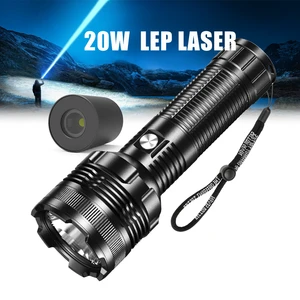 Newest 20W Super Bright Waterproof IP67 Tactical Outdoor Searchlight Rechargeable LEP Laser Flashlight 2KM