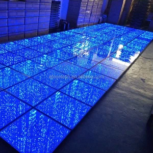 New Design Tempered Mirror Glass 3D Infinity Mirror Spark Wedding Dance Flooring DMX Led Starlit Dance Floor