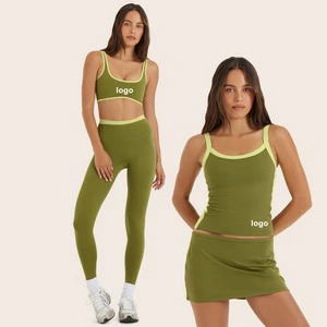 Women's Sports Bra & Yoga Top New Contrast Color Breathable Hollow Back Elastic Waist Closure for Running & Fitness