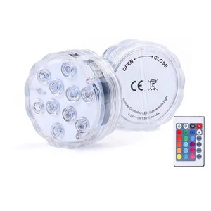 High Quality 16-Color RGB LED Swimming Pool Light Battery Operated Underwater Fishing Lamp with ABS Body IP68 Rating