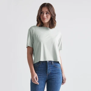 Custom Women's Tee Shirt Soft Pima Cotton Premium Short Sleeve Regular Crop Top Athletic Gym Casual Hole Appliques Quick Dry