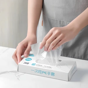OEM/ODM Medium Thickness Disposable PE Hand Gloves Safety Kitchen Resistant Transparent Food Wholesale for Household