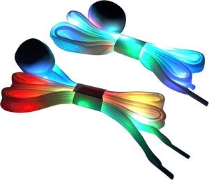 HF Custom Colorful Flat Light up Glow in the Dark Led Luminous Shoelaces
