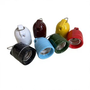 E27 Emergency Lamp Holder Screw-Base LED Emergency Bulb Socket with Hanging Hook and Switch Ceramics Material 250V Wholesale