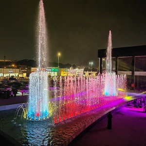 3D Custom Design Musical Dancing Water Fountain For Shopping Mall Plaza Pool Square With Colorful DMX512 Controller System