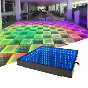Stage Specail Effect 3D Infinity Mirror Dance Floor Wired Outdoor Led 60pcs 5050SMD RGB Led Dance Floor for Wedding Club Stage