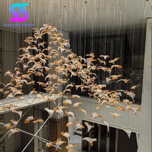 Restaurant Hotel Modern Gold Glass K9 Crystal Chandelier Living Room Corridor Indoor Outdoor Lighting Hanging Lamp