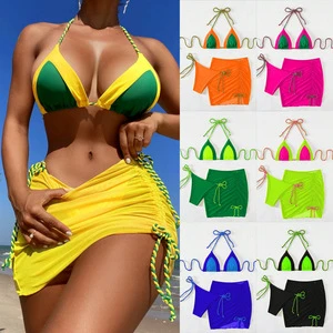Zy876 Custom Design New Arrival Two Piece Bikini Set Beachwear Plus Size Sexy Swimsuit Women Push up Ribbed Bikini Swimwear
