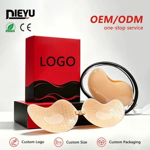 Custom Logo Waterproof Self-Adhesive Silicone Bra In Box Pack Washable Reusable Lifting Strapless Push Up Nude Bra