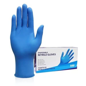 SONICE 100pcs Waterproof Food Safety Industrial Nitrile Gloves 4mil 28cm Smooth Powder Free Blue Black Disposable Gloves