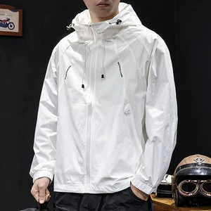 Sun-Protective Clothing Men's 2025 New Summer Quick-Dry Ice-Silk 100% Polyester Zipper Closure Full Sleeve Hooded Loose Fit