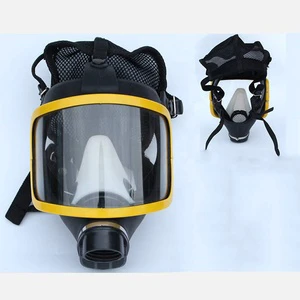 Yellow Silicone Anti-Dust Gas Spray Painting Face Mask Chemical Respirator EN136 Standard