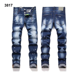 Latest Design High Quality Male Slim Denim Trousers Distressed Ripped Jeans Slim Fit Denim Pants for Male Casual Trousers