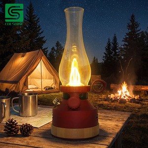 Rechargeable Glass LED Hanging Oil Style Lantern Soft Glow Portable Light for Gardens Camping and Outdoor Meals