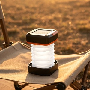 Solar LED Camping Lantern Foldable Outdoor Light Rechargeable Waterproof Hiking Fishing Tent Emergency Lamp High Power USB Torch