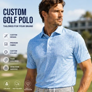 OEM Printed Sublimation Golf Polo Plus Size Quick Dry Breathable Lightweight 4-Way Stretch Polyester Spandex