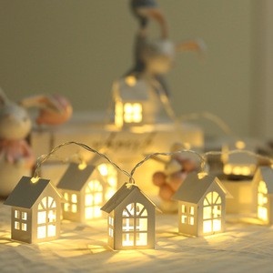 LED Wood House String Light Holiday Fairy Lights
