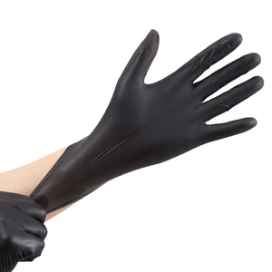 Disposable Powder-Free Black Nitrile Safety Gloves with Anti-Slip & Breathable Features Flexible Design Customizable Sizes