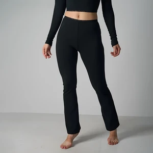 Factory Price Stylish European Style Bow Detail Lace Patterned Slightly Flared Slim Fit Casual Pants for Women Long Casual Pants
