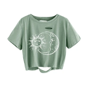 Latest Design Women Slim Fit Breathable Cotton/Polyester Summer Crop T Shirts & Tops Customizable in All Colors and Sizes