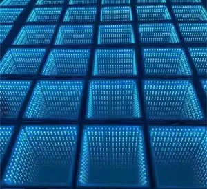3D Abyss Floor Tile Lamp Disco Stage Luminous Brick Panel for Dance Party bar Atmosphere Light with Mirror Surface Dancing Light