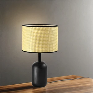 WOODFRIENDS Modern Style Natural Bamboo Table Lamp with Shade CRI 80 Warm White Light 2-Year Warranty Living Room Home Decor