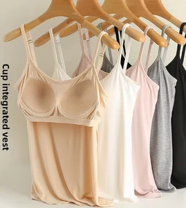 Women's Camisole with Chest Pads, for Outer Wear or As a Base Layer, Thin Style, Slim - Fitting, Plus Size