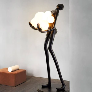 Modern Art Humanoid Sculpture Floor Lamp Large Creative LED Standing Light for Luxury Hotel Living Room Home Decor