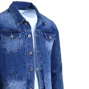 Men's Casual Streetwear Denim Jeans Jackets with Custom Logo Print Available in All Sizes and Colours at Factory Price