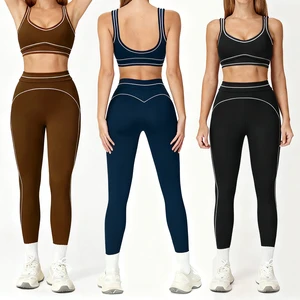 OEM ODM Custom Buttery Soft Women Sports Fitness Clothing Squat Proof High Waist Breathable Workout Set Women Yoga Wear Set