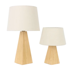 Solid Bamboo Table Lamp Base Stylish with Linen Shade Modern for Living Room Bedroom Bedside Lamp Indoor Lighting Desk Light