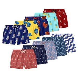 Men's Mid Waist Swim Trunks Elastic Waist Swimming Beach Shorts with Mesh Lining Breathable Quick Dry Anti-Wrinkle Board Shorts