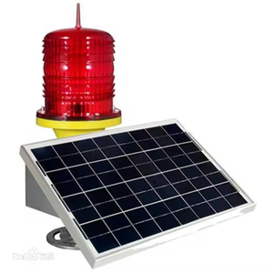 Solar Plastic Aviation Obstruction Light with High-Intensity Prismatic Reflective and Floor Standing Installation