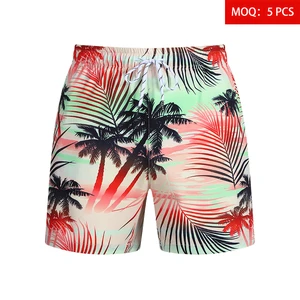 Wholesale Summer Men's Board Swim Trunks Beach Shorts Holiday Hawaiian Fitness Elastic Waist Mid Quick Dry Breathable