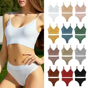Women's Plus Size Everyday Bra Suit Custom Processing Low Rise Waist French Triangle Cup Bra No Steel Ring Thin Camisole Vest