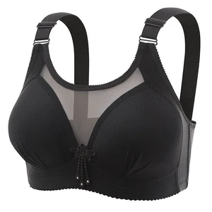 Wholesale Women Thin Mesh Bras Plus Size Wireless Massage Lining Underwear Female Seamless Push Up Bras
