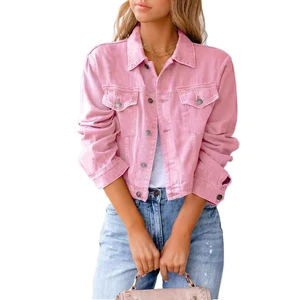 Spring and Summer New Denim Jacket Long Sleeved Top 10 Color Short Casual Women's Coat