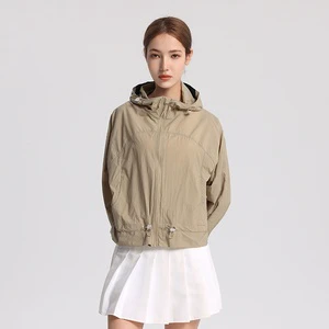 Birdhouse's UPF50+ Protection Ice Silk Breathable Lightweight Hooded Skinny Fit Wrinkle-Resistant Short Sun Protection Clothing