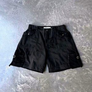 XDL CustomUnisex High Waist 100% Cotton Baggy Acid Wash Multiple Pockets Denim Cargo Shorts Classic Black Jean Shorts for Men