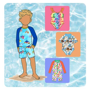 Kid Girl Swimsuit Set Stylish Child Swimwear Two Piece Bikinis and Beachwear for Girls Summer Pool Outfit Custom OEM Service