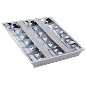 2FT 4FT Led Grille Panel Light 600 X 600mm Recessed Emergency Louver Grille 2x14w 3x14W T5/t8 Led Grille Light for Home Office