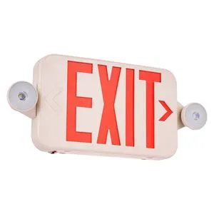 Emergency Exit Light LED Red 2-Head Battery Backup Commercial Fire Safety Sign 3 Hour Emergency Lighting