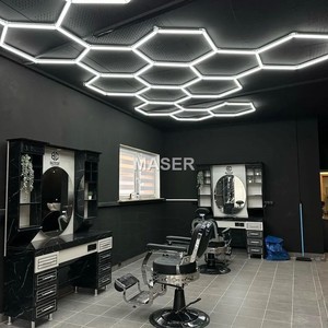 Professional Dimmable High-Lightness Hexagonal Work Light AC Powered LED Barbershop & Workshop Ceiling Honeycomb Design