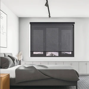 Smart Cordless Roller Shade Blinds Motorized Blackout Window Blind For Living Room Built-in Cassette Design Motorized Blackout