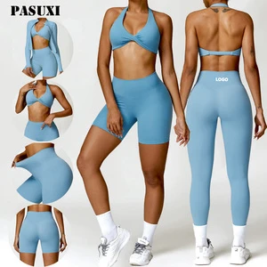 PASUXI Fitness Clothing Woman 2026 Seamless Short Yoga Gym Activewear Set 2 Piece Short Gym Fitness Sets for Women