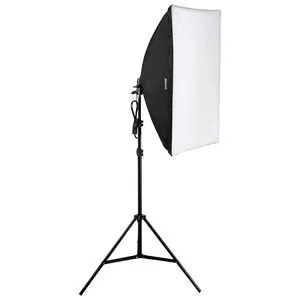 20 In X 28 In Softbox Lighting Kit 30W 5500K LED Video Camera Light Adjustable Stand Aluminum Body High CRI 95