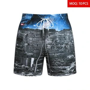 Custom Logo Fashion New Design Knee Length Mid Beach Print Men's Board Surf Swim Shorts Elastic Quick Dry Pockets Wholesale